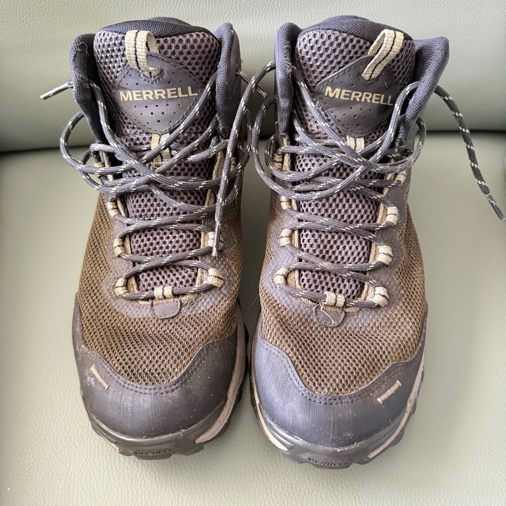 Merrell   Brown and Gray    Men's Trail Boots   size 11.   Great condition.